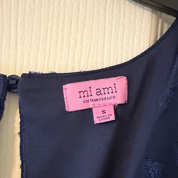 Women’s Navy Blue Long Sleeve Ruffle Dress - Picture 2 of 10